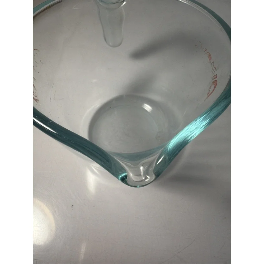 Vintage 2 Pyrex Blue Tint Glass Measuring Cup Set 1 Cup & 4 Cup /See Description